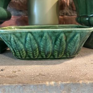 Green blue emerald Cookson USA 156 plant print bowl